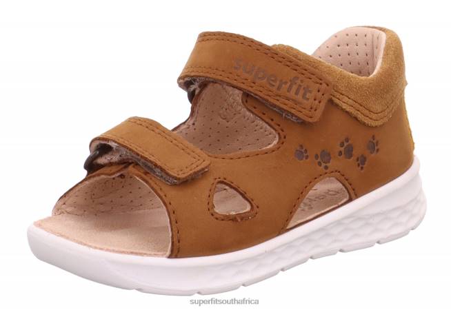 LAGOON - Sandal with Velcro Fastener Babies Brown/Yellow NLL0216 Superfit Sandals