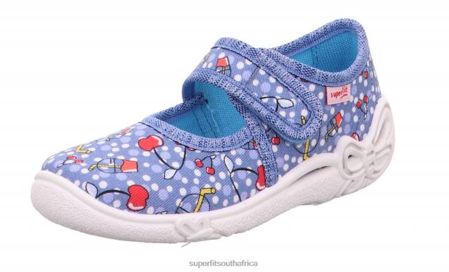 BELINDA - Slipper with Velcro Fastener Babies Blue/Red NLL013 Superfit Slippers