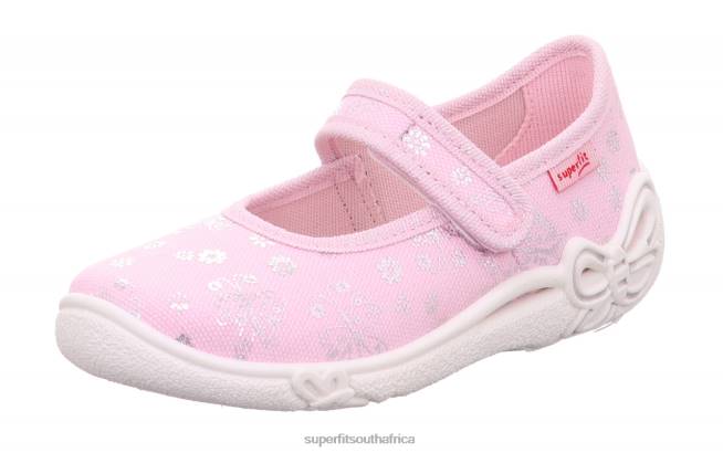 BELINDA - Slipper with Velcro Fastener Babies Pink/Silver NLL037 Superfit Slippers