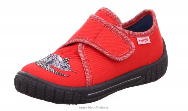 BILL - Slipper with Velcro Fastener Babies Red/Grey NLL042 Superfit Slippers