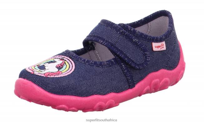 BONNY - Slipper with Velcro Fastener Babies Blue/Pink NLL059 Superfit Slippers