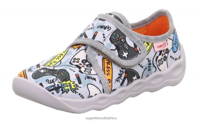 BUBBLE - Slipper with Velcro Fastener Babies Grey/Multicoloured NLL047 Superfit Slippers