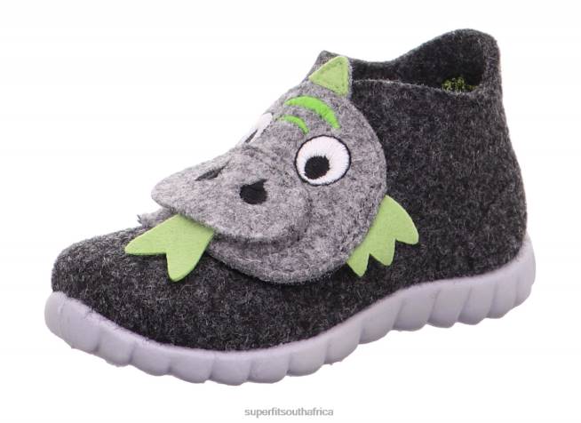 HAPPY - Slipper with Velcro Fastener Babies Black/Green NLL0157 Superfit Slippers