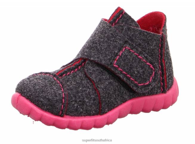 HAPPY - Slipper with Velcro Fastener Babies Grey/Pink NLL0127 Superfit Slippers