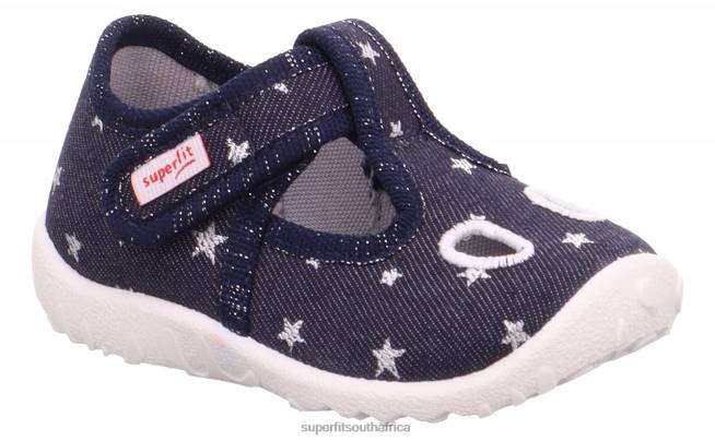 SPOTTY - Slipper with Velcro Fastener Babies Blue/Silver NLL045 Superfit Slippers