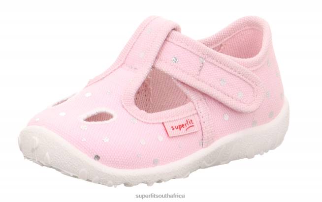 SPOTTY - Slipper with Velcro Fastener Babies Pink/Silver NLL058 Superfit Slippers