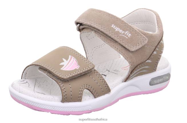 EMILY - Sandal with Velcro Fastener Toddlers Beige/Pink NLL0651 Superfit Sandals