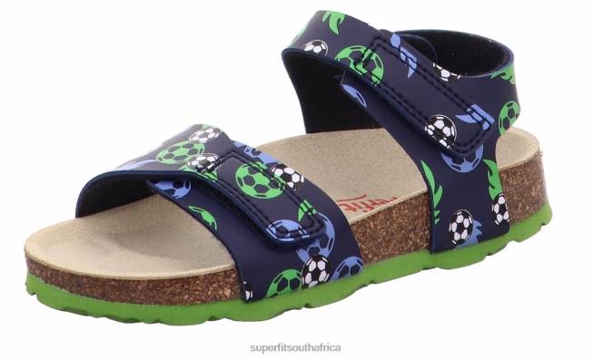 FUSSBETTPANTOFFEL - Sandal with Velcro Fastener Toddlers Blue/Green NLL0555 Superfit Sandals