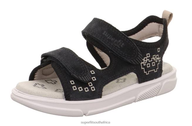 PIXIE - Sandal with Velcro Fastener Toddlers Grey/Black NLL0659 Superfit Sandals