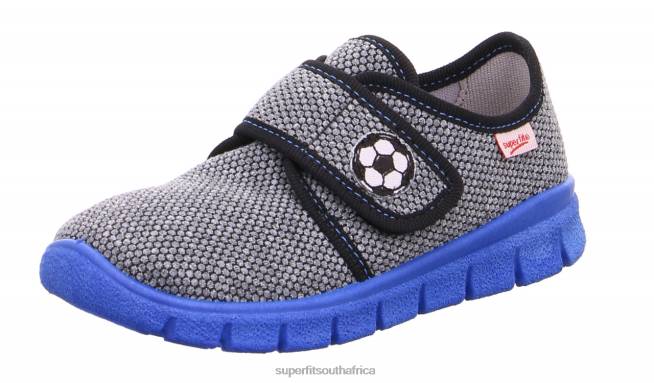 BOBBY - Slipper with Velcro Fastener Toddlers Grey/Black NLL0572 Superfit Slippers