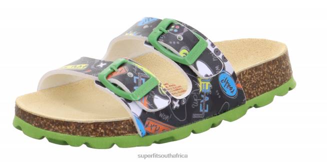 FUSSBETTPANTOFFEL - Slipper with Buckle Toddlers Black/Multicoloured NLL0549 Superfit Slippers