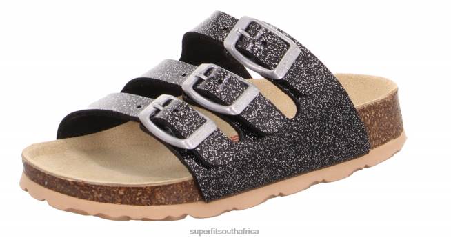 FUSSBETTPANTOFFEL - Slipper with Buckle Toddlers Black/Silver NLL0578 Superfit Slippers