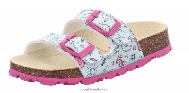 FUSSBETTPANTOFFEL - Slipper with Buckle Toddlers Grey/Multicoloured NLL0589 Superfit Slippers