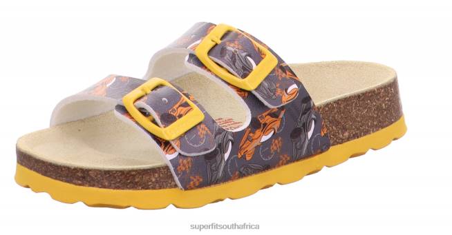 FUSSBETTPANTOFFEL - Slipper with Buckle Toddlers Grey/Orange NLL0566 Superfit Slippers