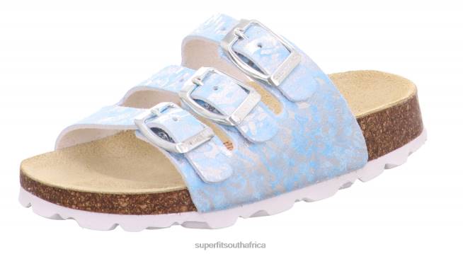 FUSSBETTPANTOFFEL - Slipper with Buckle Toddlers Light Blue/Silver NLL0605 Superfit Slippers